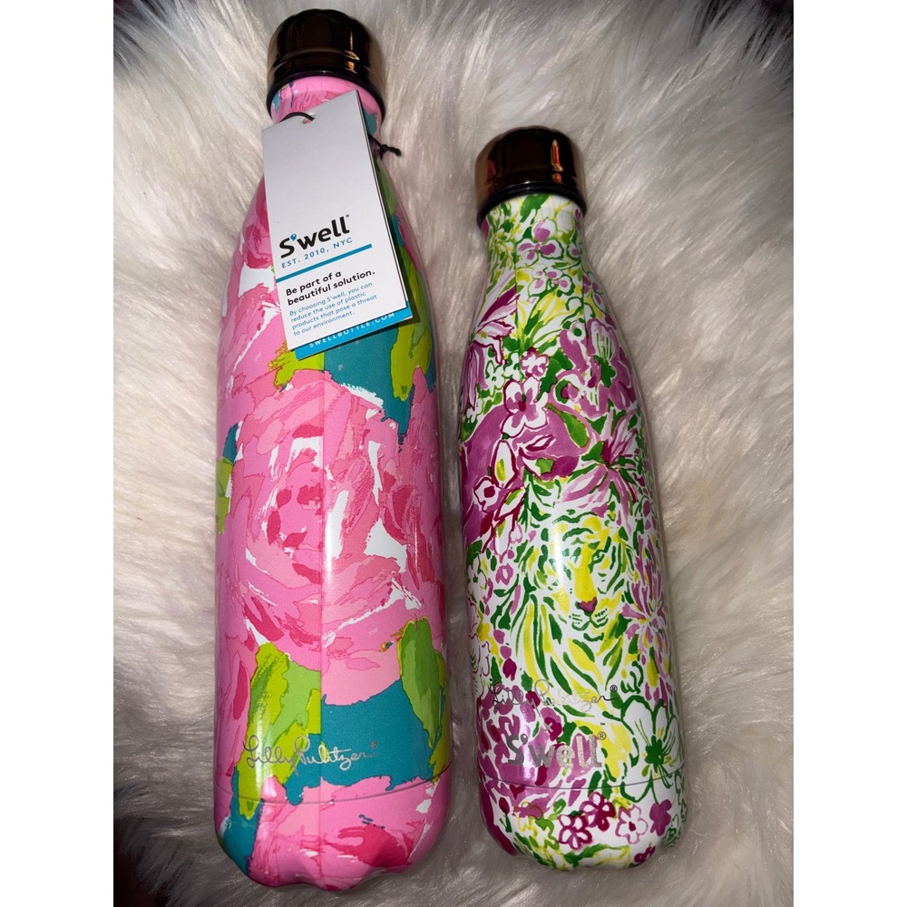 Lilly Pulitzer x S'well Water Bottle Set 25oz and 17oz NEW IN BOX Bundle